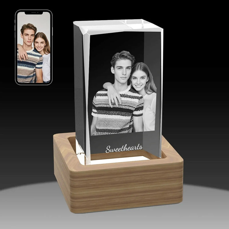 XL crystal glass block with 3D laser photo for premium gifts. Shop online.