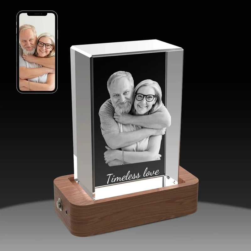 XL-size personalised photo block in premium crystal. Order online with free Aussie shipping.