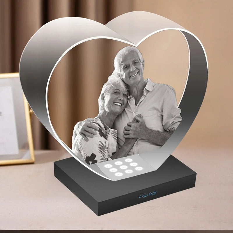 XXL crystal heart photo gift with personalised image and message. Buy online with free shipping in Australia.