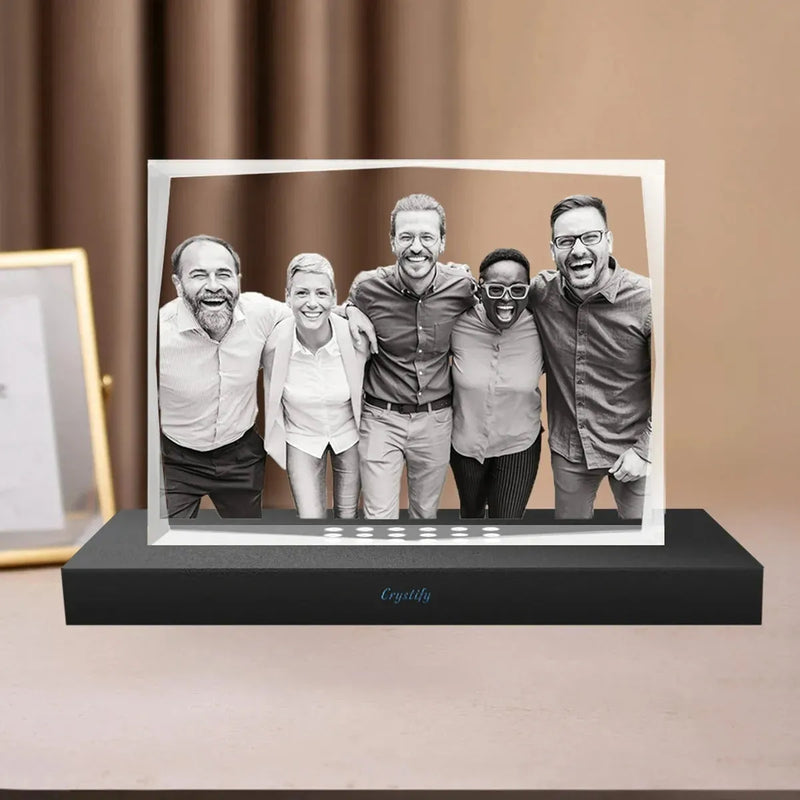 XXL faceted edge 3D glass frame for large custom-engraved photos. Order online with free delivery in Australia.