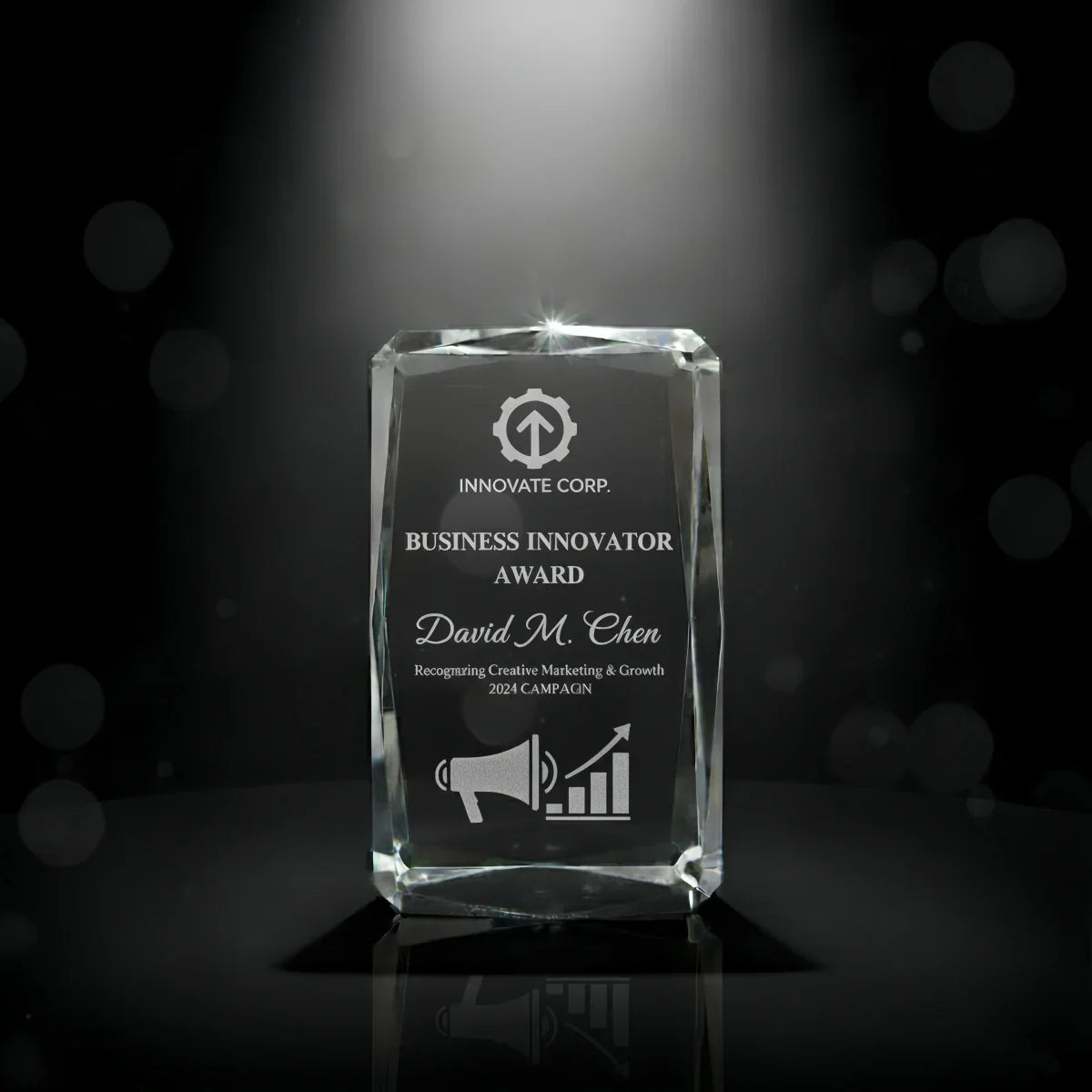 Elegant corporate promotional gift with diamond-cut edges