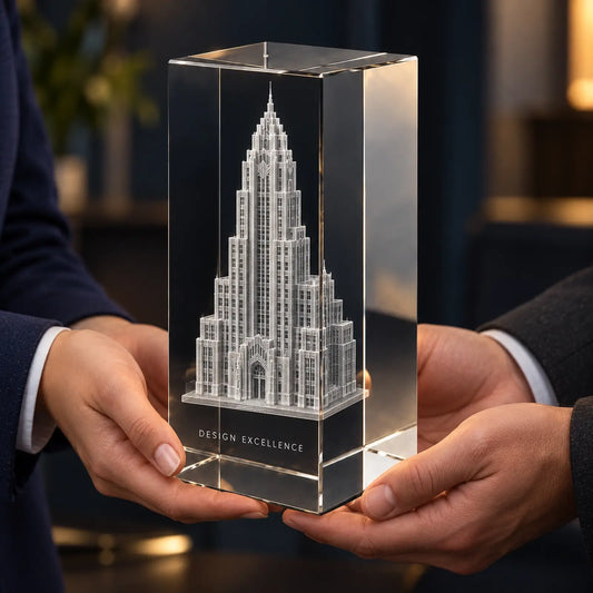 Custom 3D Architectural Crystal Award - Cube
