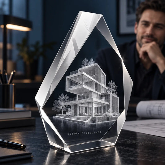 Custom 3D Architectural Crystal Award - Iceberg