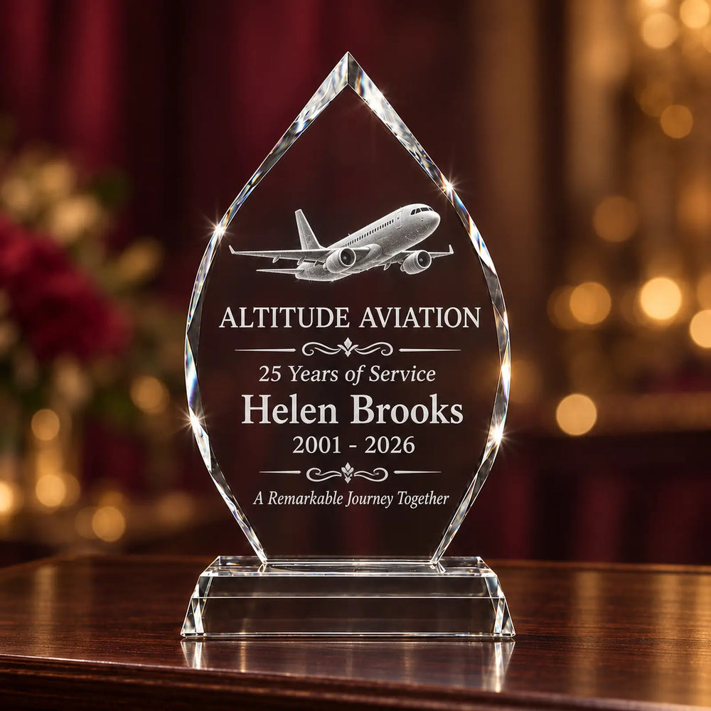 Personalised Arrowhead Crystal Long Service Award