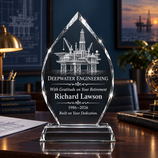 Custom Arrowhead Crystal Retirement Award