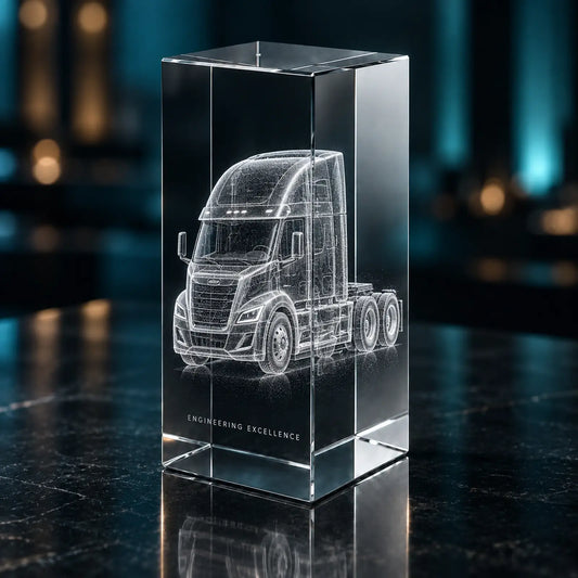 Personalised 3D Model Crystal Award - Cube