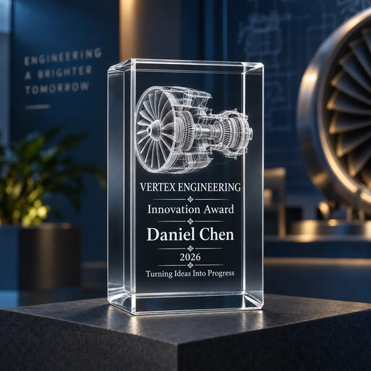 Personalised Cube Crystal Employee Award