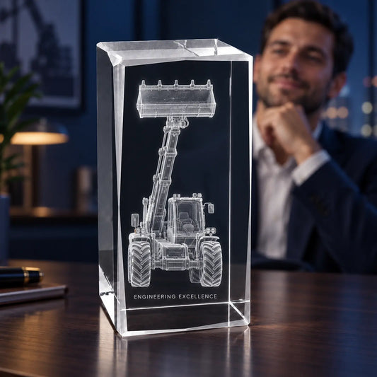 Personalised 3D Model Crystal Award - Faceted Cube