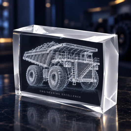 Personalised 3D Model Crystal Award - Faceted Landscape