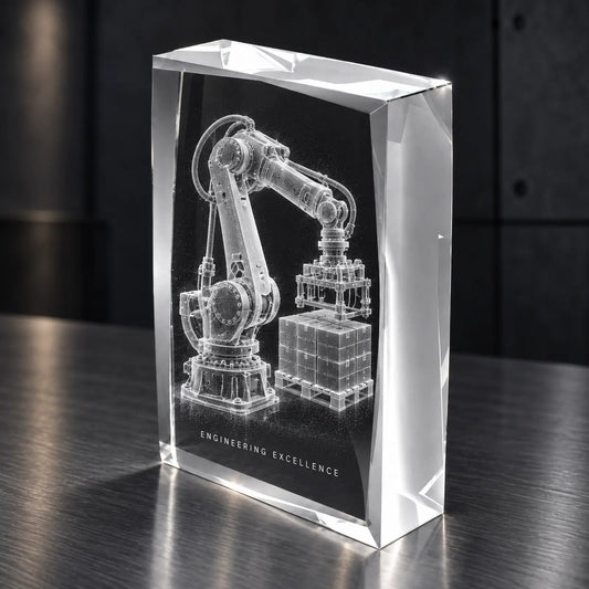 Personalised 3D Model Crystal Award - Faceted Portrait