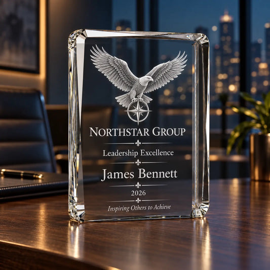 Personalised Faceted Portrait Crystal Employee Award