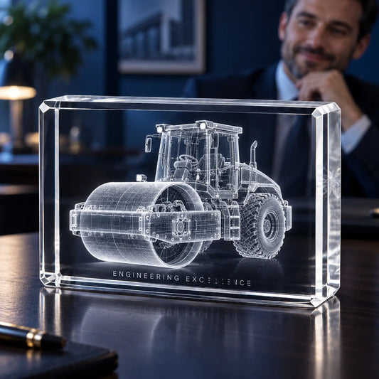 Personalised 3D Model Crystal Award - Landscape