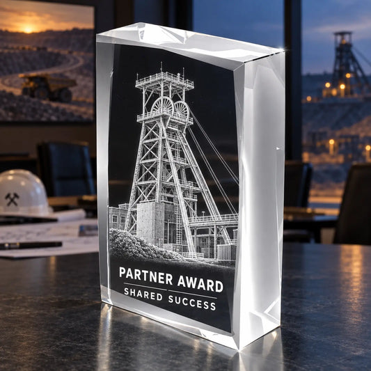 Custom 3D Mining Crystal Award - Faceted Portrait