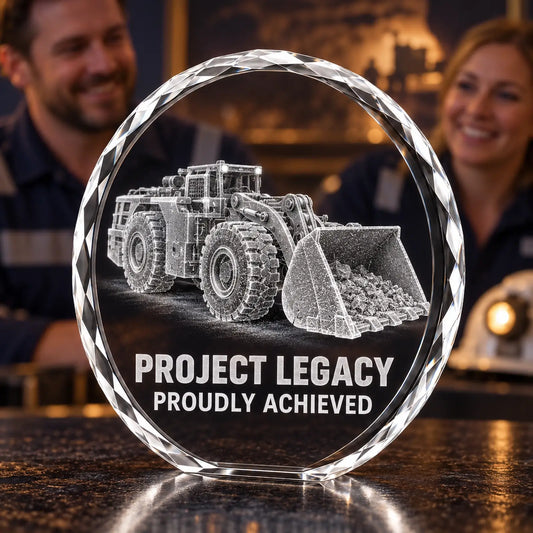 Custom 3D Mining Crystal Award - Faceted Round