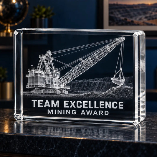 Custom 3D Mining Crystal Award - Landscape