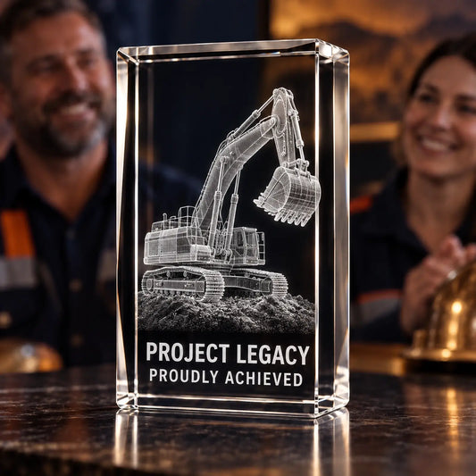 Custom 3D Mining Crystal Award - Portrait