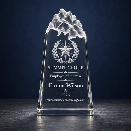 Personalised Peak Crystal Employee Award