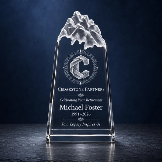 Custom Peak Crystal Retirement Award