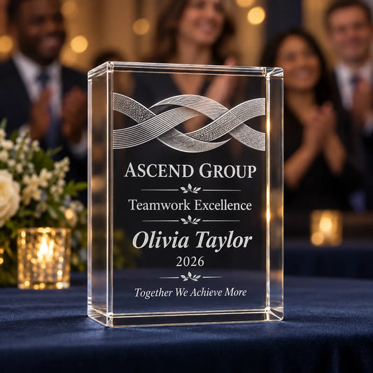 Personalised Portrait Crystal Employee Award