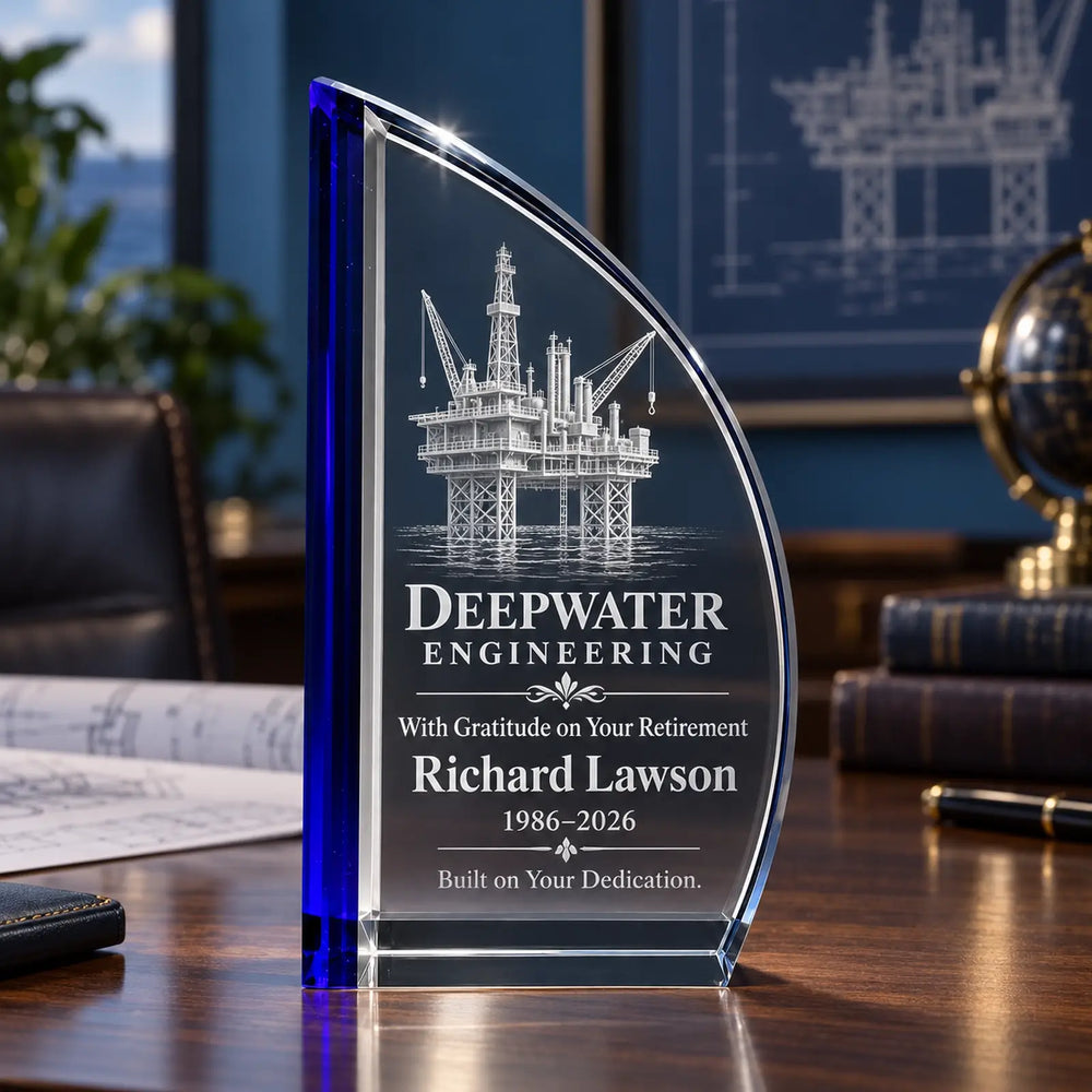 Custom Sail Crystal Retirement Award