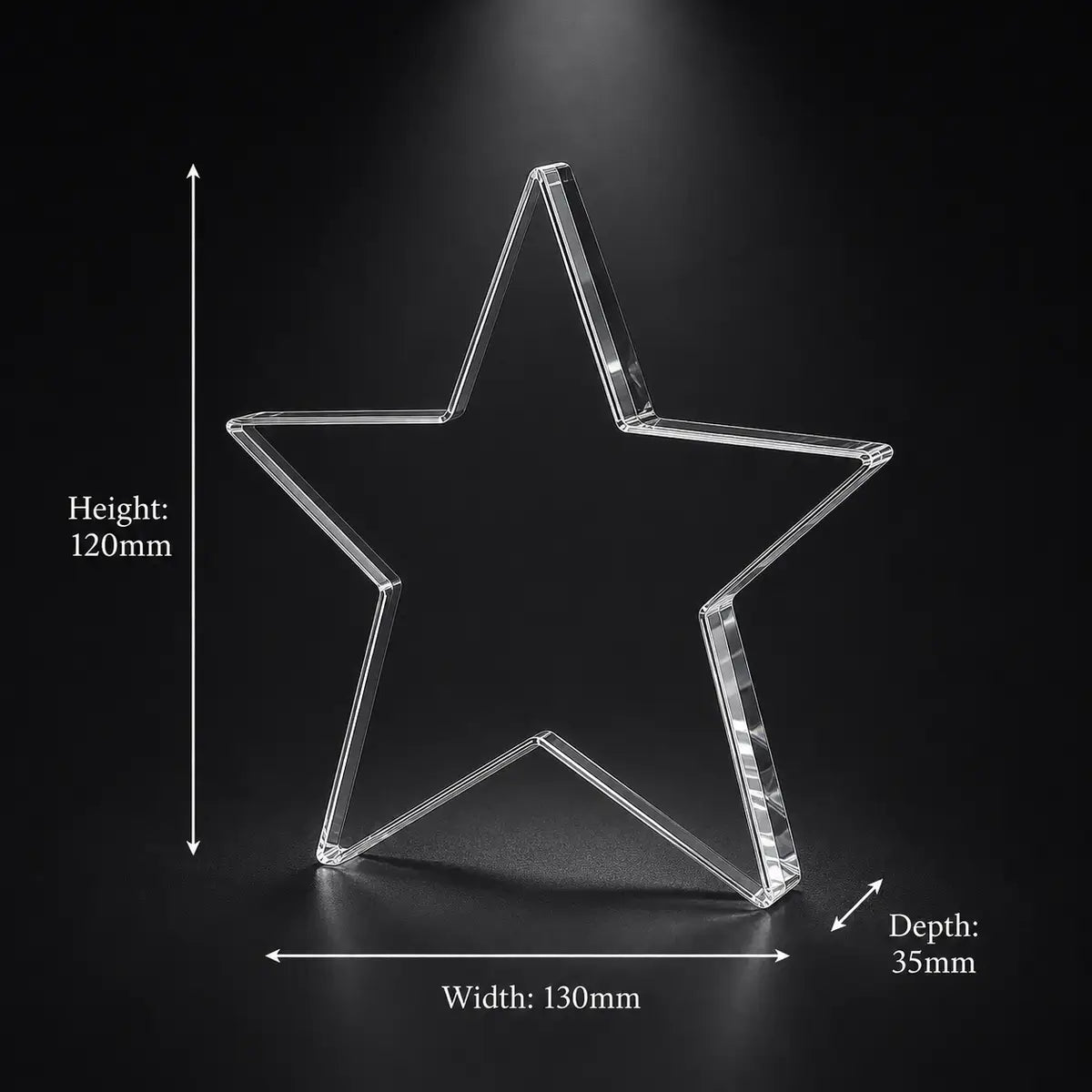 Custom 3D crystal award and trophy in star shape, ideal for excellence awards, team recognition and special achievement gifts.