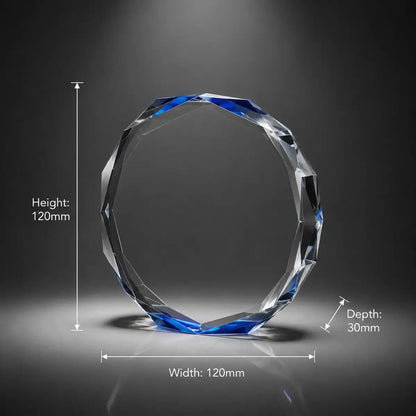 Custom 3D crystal award and trophy with Octagon design, perfect for corporate awards, commemorative gifts and presentation displays.