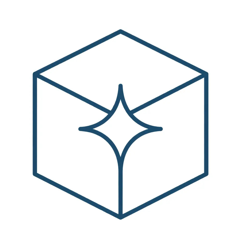 Crystal cube with an internal star representing subsurface laser engraving