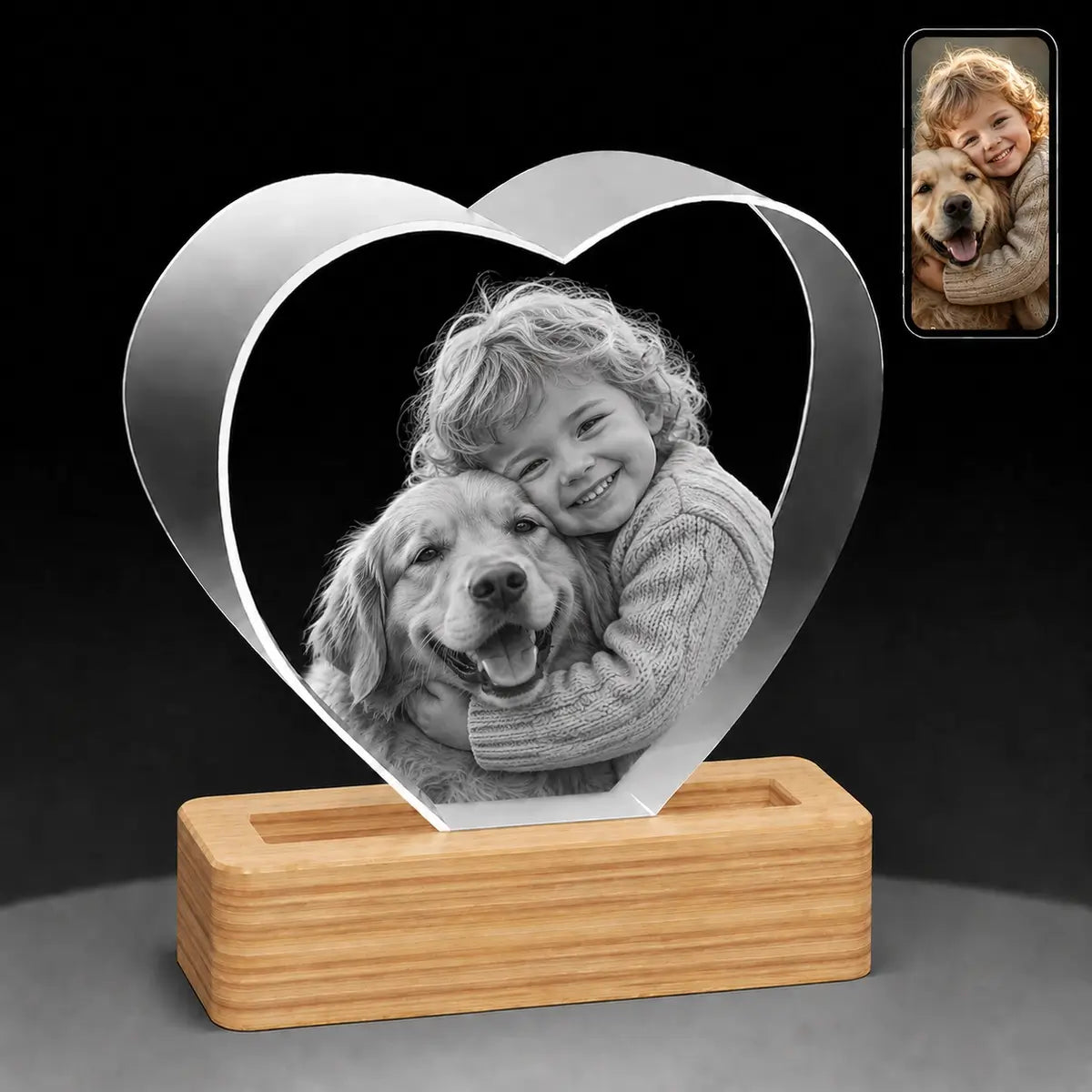 Engraved heart-shaped crystal – perfect gift for women on any special occasion