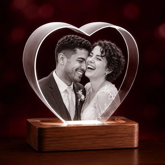 Personalised Heart Crystal Wedding Anniversary Gift