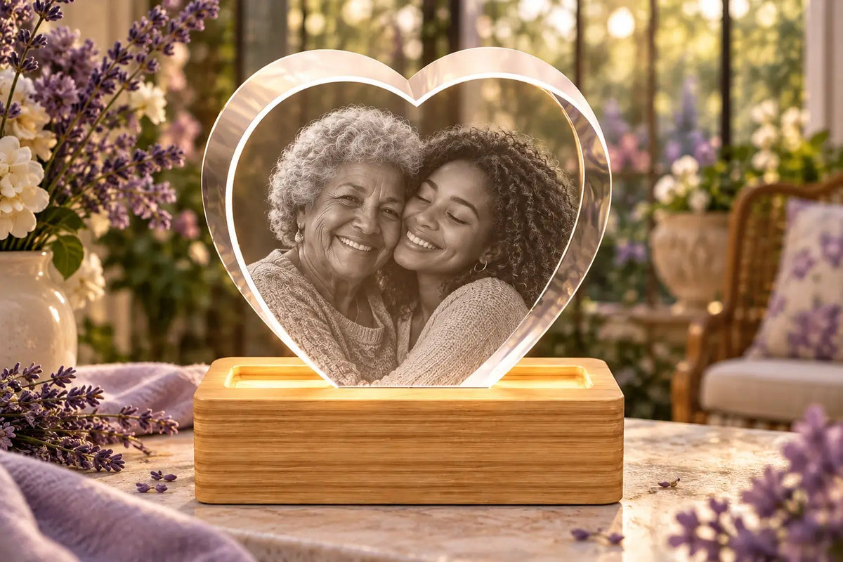 Personalised crystal photo gift for grandma.