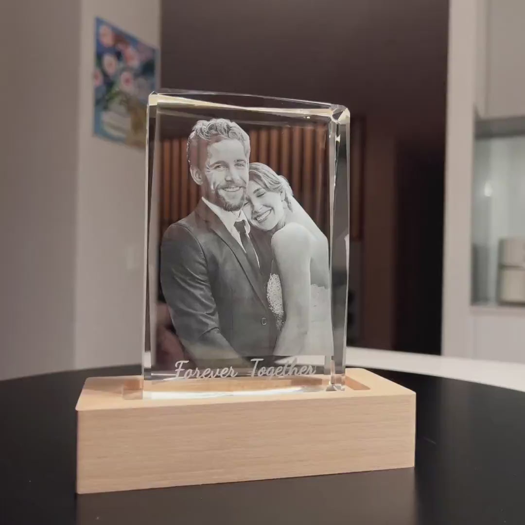 3D Crystal Picture Frame – Diamond Cut Design | Custom Photo Gift