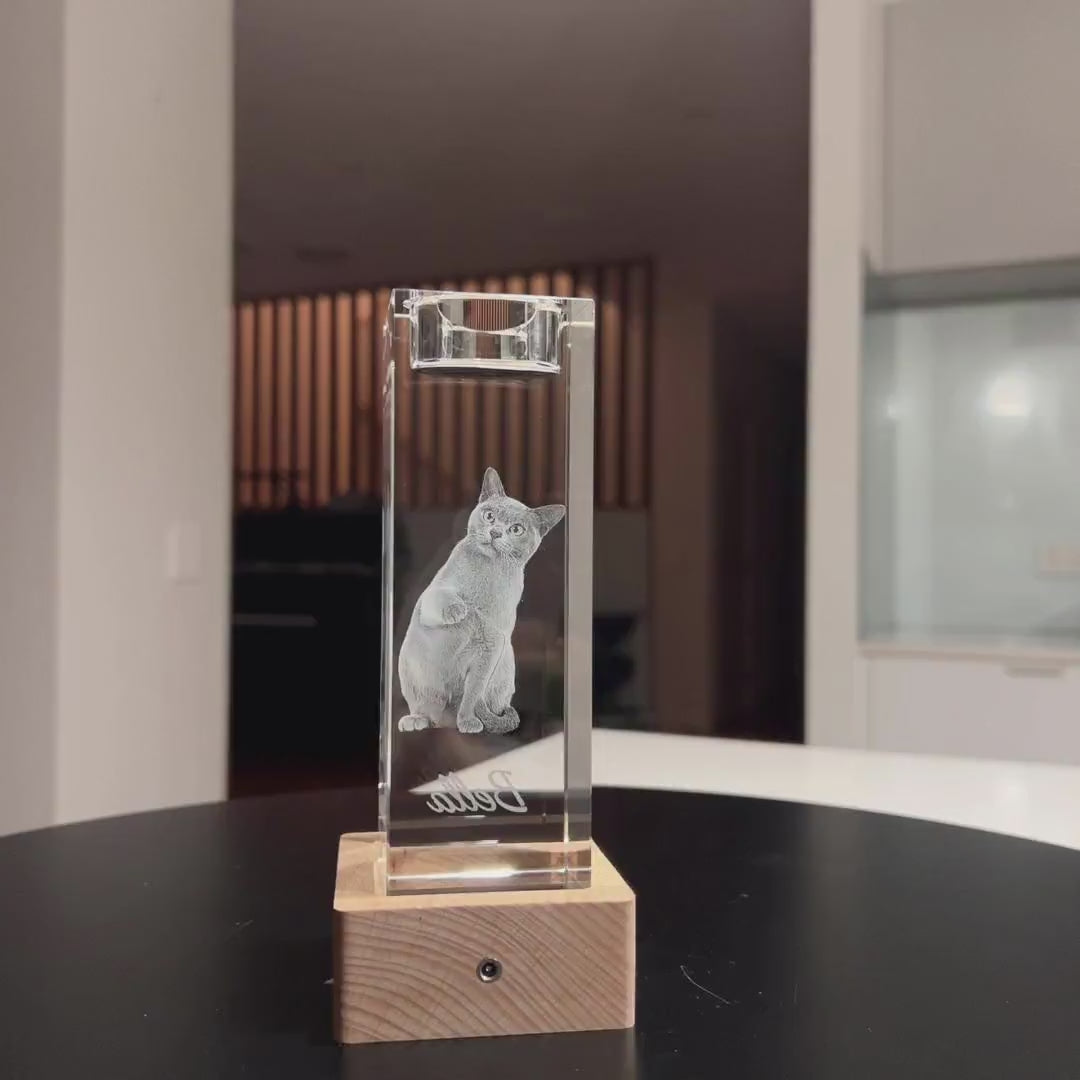3D Crystal Candle Holder - Personalised gift ideas Australia, Order online with free shipping